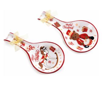 Комплект 2 коледни поставки за лъжици Vintage Xmas 12x24 см