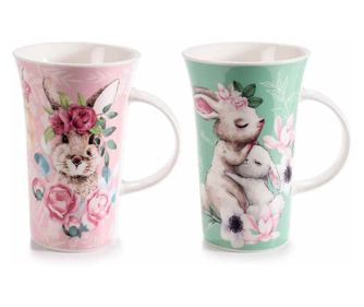 2 darabos nyuszi porcelán bögre szett 10x15 cm, 500 ml