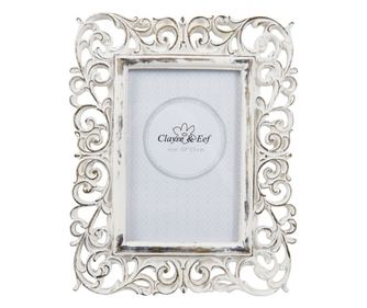 Дървена рамка за снимки Marlene, античен бял цвят, 18 см X 23 см