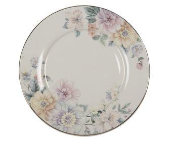 6 db-os porcelántányér készlet Virágok 26x2 cm