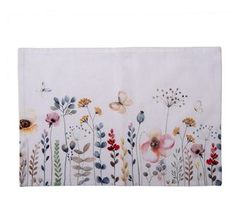 Комплект от 6 памучни поставки за чинии Flower 48x33 см