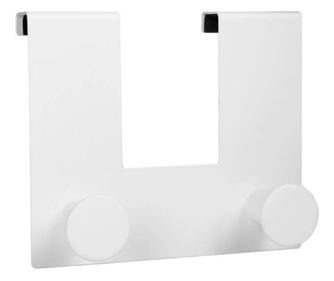 Закачалка за врата Home, 2 кръгли куки, До 5 кг, Метал, 12,5х5х11 см, Бял