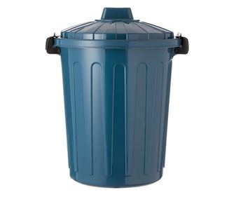 Кош за отпадъци Home, С капак, Дръжки, 25 л, Пластмаса, 39,5х34x45,5 см, Син