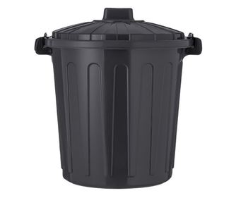 Кош за отпадъци Home, С капак, Дръжки, 50 л, Пластмаса, 49х45,3х54 см, Сив