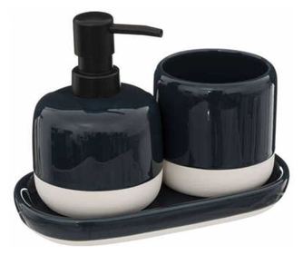 Set accesorii baie 3 piese albastru petrol