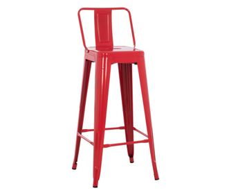 Метален бар стол Мелита - червен 43Χ43Χ100см.