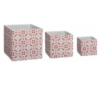 1 set 3 ghivece patrate din cermica max 14x14,5x13,7 cm - Mozaic