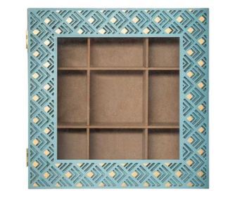 Cutie ceai 9 compartimente 24x24x7.5 cm - Bleu