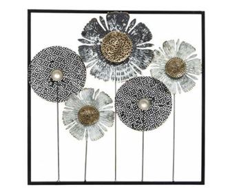 Decoratiune de perete frunze metalice 50x50