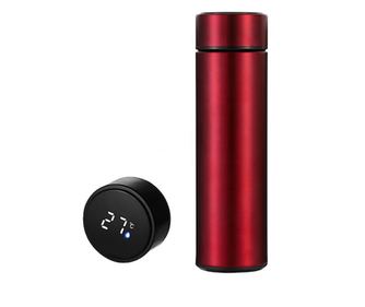 Termos smart cu pereti dublii din inox si afisaj LED, indicator temperatura C, rosu, 500 ml
