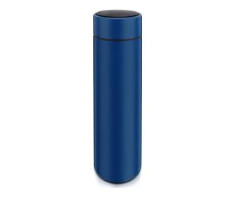 Termos smart cu pereti dublii din inox si afisaj LED, indicator temperatura C, Albastru, 500 ml