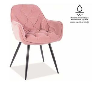 Scaun cherry catifea matt roz antic 63/ negru– l44 x a45 x h83 cm