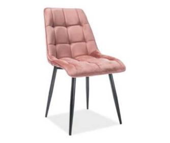 Scaun dining catifea chic roz – h 89 cm