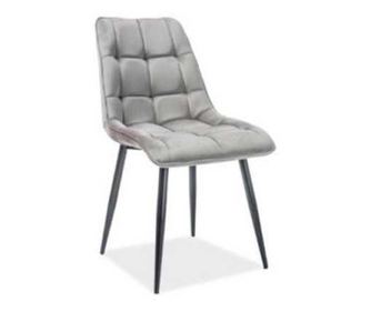 Scaun catifea chic gri – h 89 cm