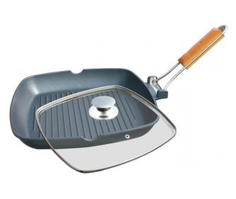 Gratar Aluminiu , Cu Capac , 36x24 Cm , Grunberg HXG36LD