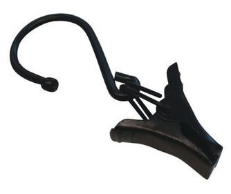 Кукичка с щипка за струнен корниз , черен мат, 20 бр.