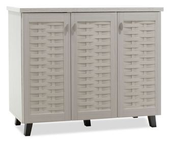 Шкаф за обувки с 3 врати за 16 чифта 115,5x40x92 см