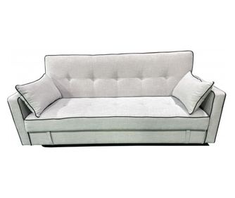 Canapea extensibila PRACTIC, 3 locuri, lada de depozitare, Click-Clack, SET C, 205 x 89 x 89 cm, stofa gri deschis cu bordura gr