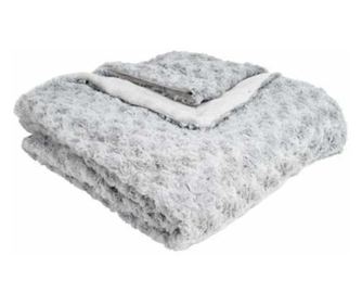 Patura gri deschis din blana artificiala 120x160