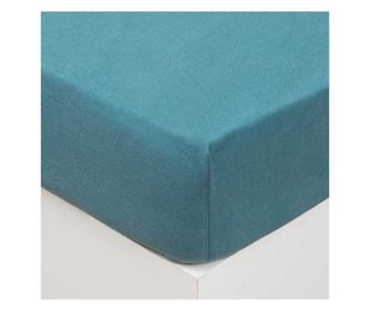 Cearceaf cu elastic wash cot albastru 160x200