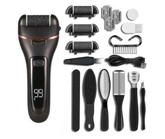 Pila electrica pentru talpi si calcaie cu set accesorii pedichiura, Impermeabila