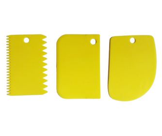 Set 3 Spatule flexibile pentru Ornare torturi, Galben, 11 cm, 323COF-3