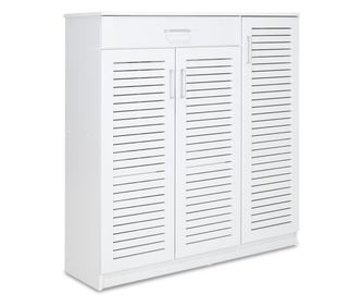Шкаф за 30 чифта обувки, бял 120x37x123 см