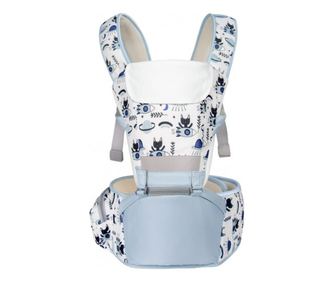 Marsupiu bebe ergonomic 6 in 1 cu scaunel-bleu