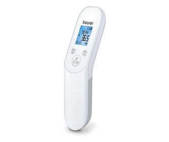 Безконтактен термометър Beurer FT 85, Аларма, 60 запаметявания, Дата и час, C/F, Бял