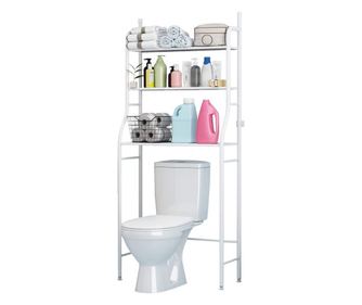 Raft depozitare/organizator/etajera pentru baie, 3 polite rezistente, 47 x 25 x 155 cm, TW101 (alb)