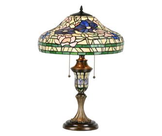 Okrasna svetilka v stilu Tiffany, steklo in poliresin, 46x60 cm