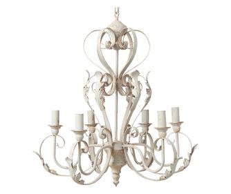 Starožitný šedý kovový lustr 65x68 cm