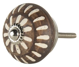 Smeđa keramička ručka za namještaj 4x3 cm