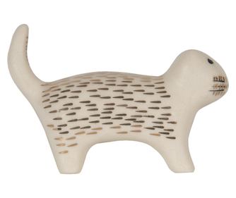 Set od 4 ručke za namještaj od bijelog zlata od keramike Cat 8x4x5 cm