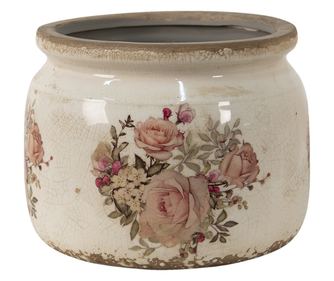 Set 2 keramičnih cvetličnih loncev Roses 20x15 cm