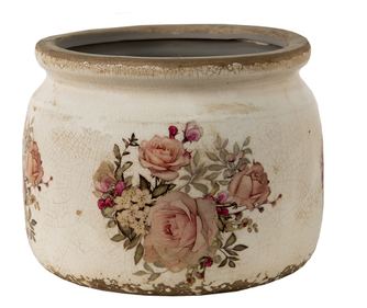 Σετ 2 Roses κεραμικές γλάστρες 15x13 cm