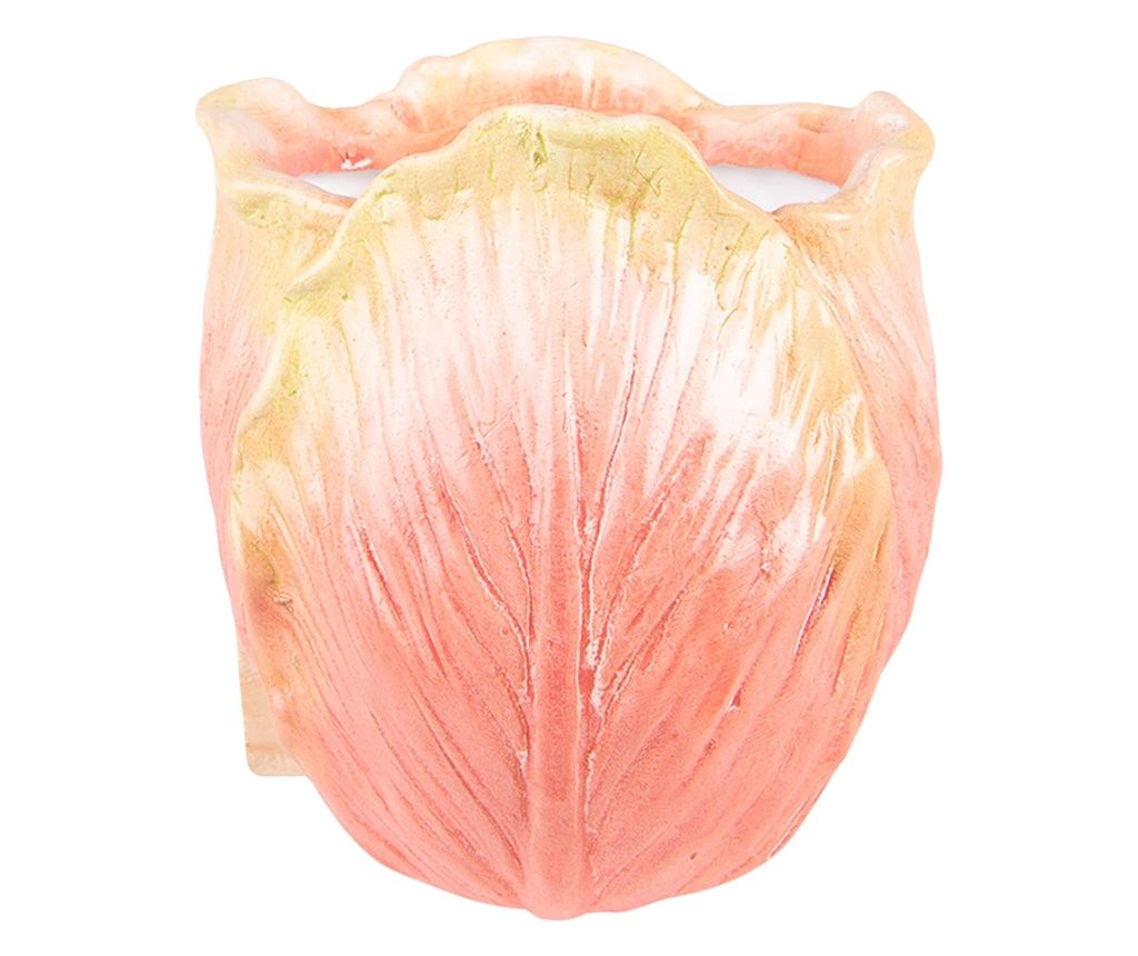 Set 2 ghivece flori ceramica portocalie 12x8x15 cm