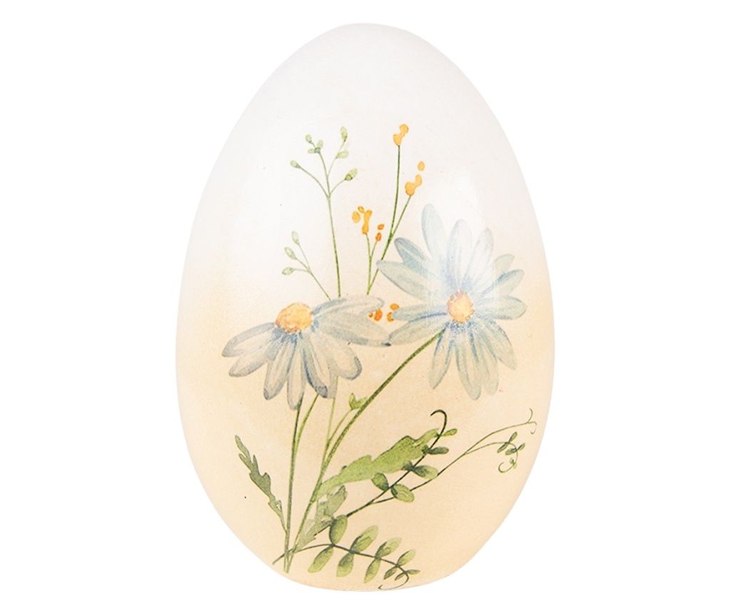 Ou decorativ ceramica galben albastra Paste 11x11x17 cm