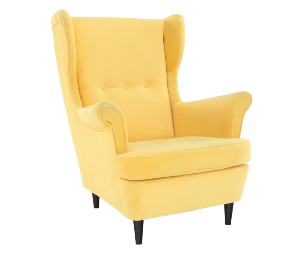 Fotoliu galben wenge Rufino 82x92x104 cm