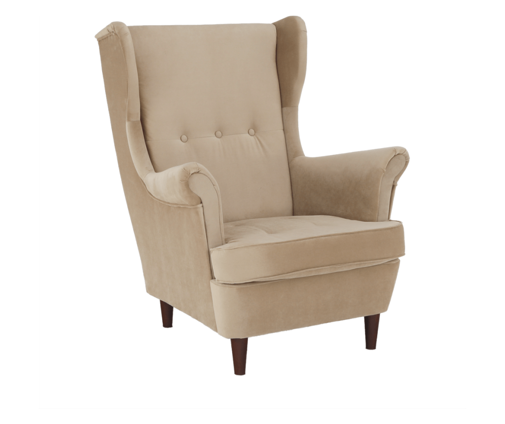 Bézs és diófa Rufino fotel 82x92x104 cm