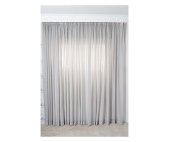 Siva zavjesa, svila, DolceSara 001 s trakom 300x250