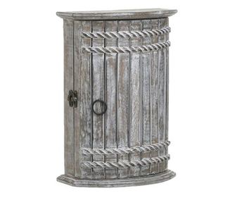 Suport pentru chei, lemn, natur/alb antichizat, 20x11x28 cm