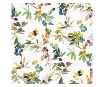 Fata de masa musama rotunda Bottigelli, Dolce Vita, model masline, pvc, multicolora, diametru 140 cm, cod 5063/01