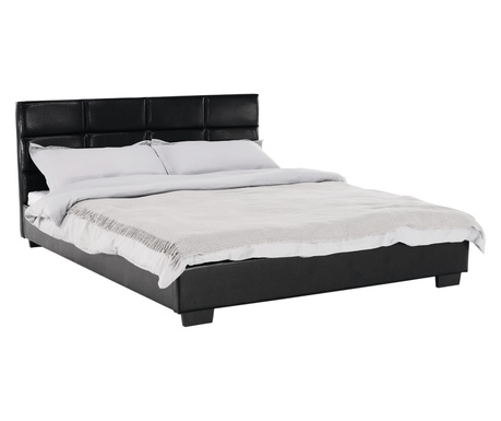 Krevet Mikel crna ekološka koža 160x200 cm