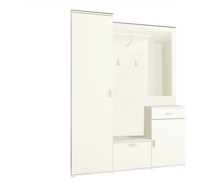 Комплект мебели за антре Amalia бледо бяло 145x29x188 см