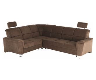 Kihúzható sarok barna textil kárpitozással bal Santiago 267x217x114 ccm