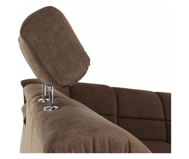 Kihúzható sarok barna textil kárpitozással bal Santiago 267x217x114 ccm