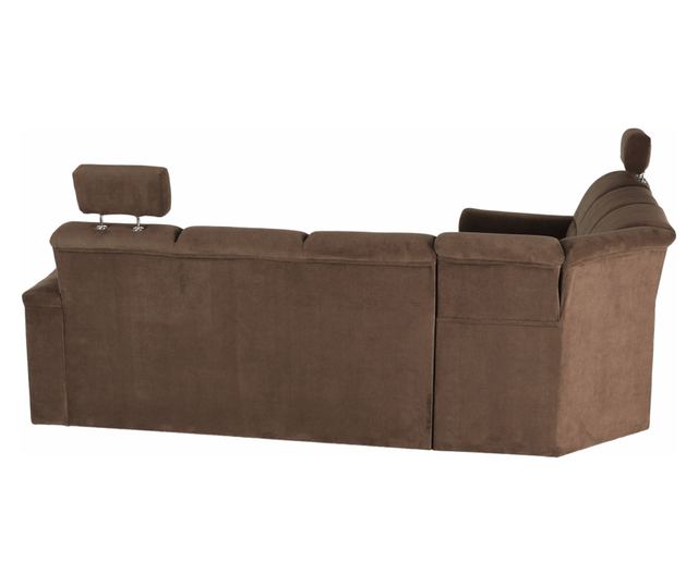 Kihúzható sarok barna textil kárpitozással bal Santiago 267x217x114 ccm