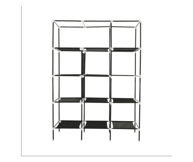 Taron crni metalni tekstilni ormarski organizator 133x45x175 cm