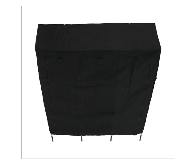 Taron crni metalni tekstilni ormarski organizator 133x45x175 cm
